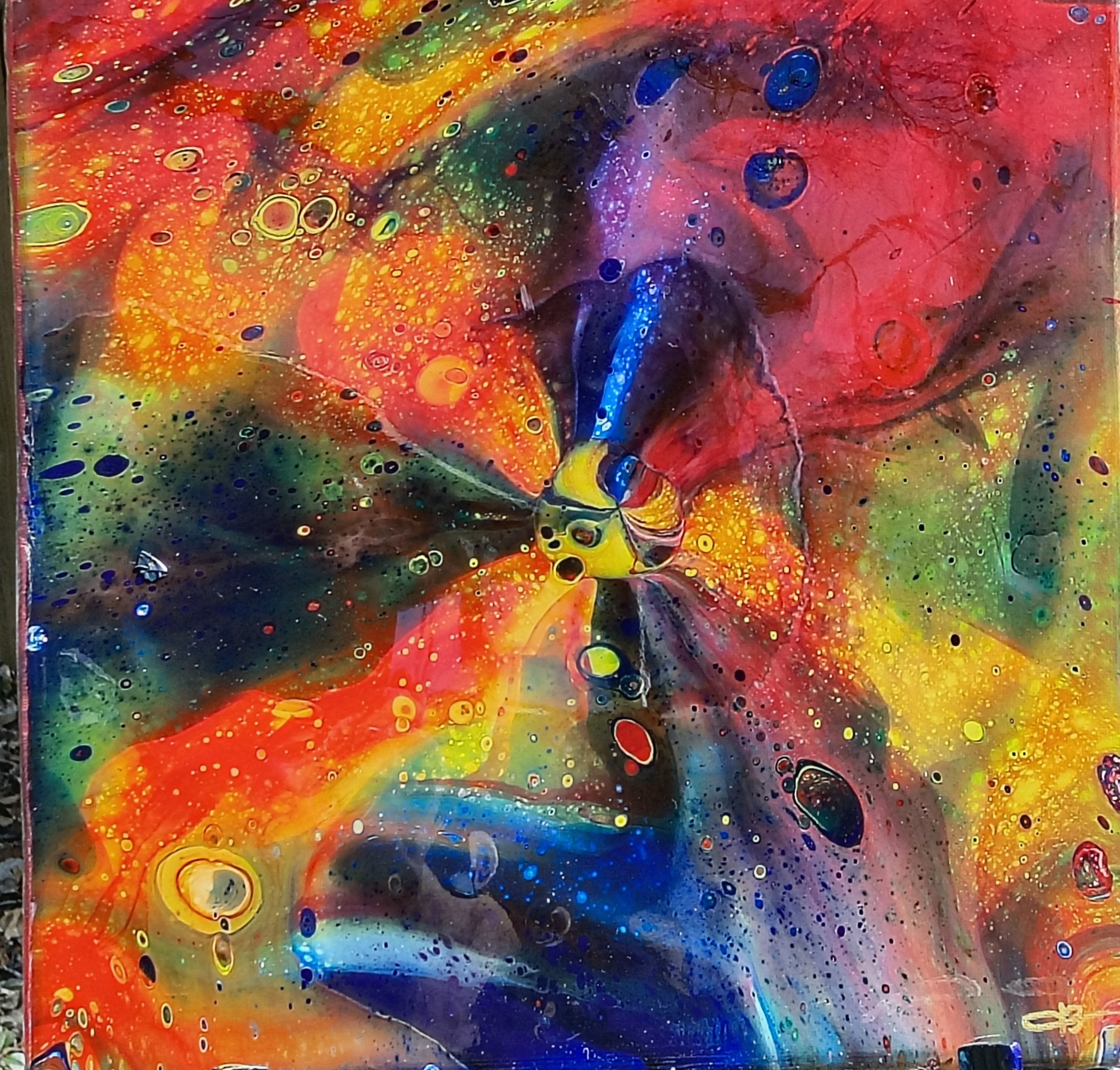 Prismatic Event Horizon - pour painting by Chris Broussard